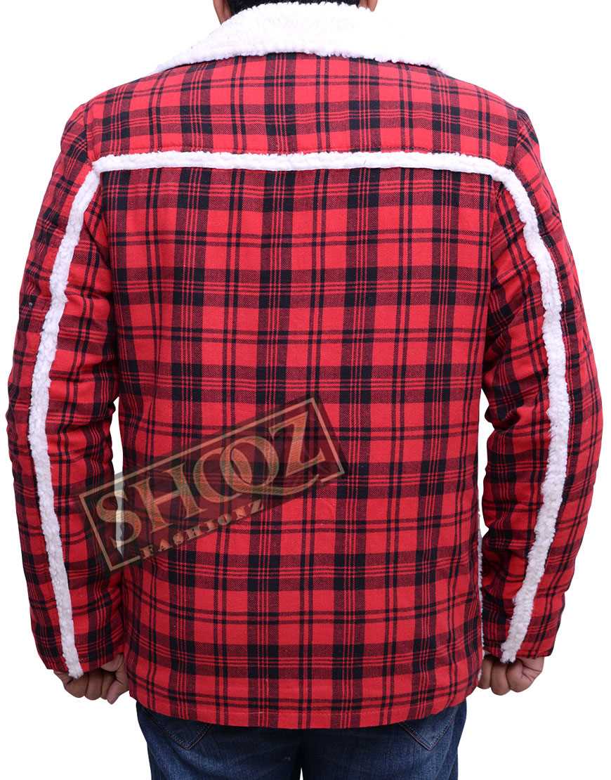 Deadpool Ryan Reynolds Red Shearling Jacket